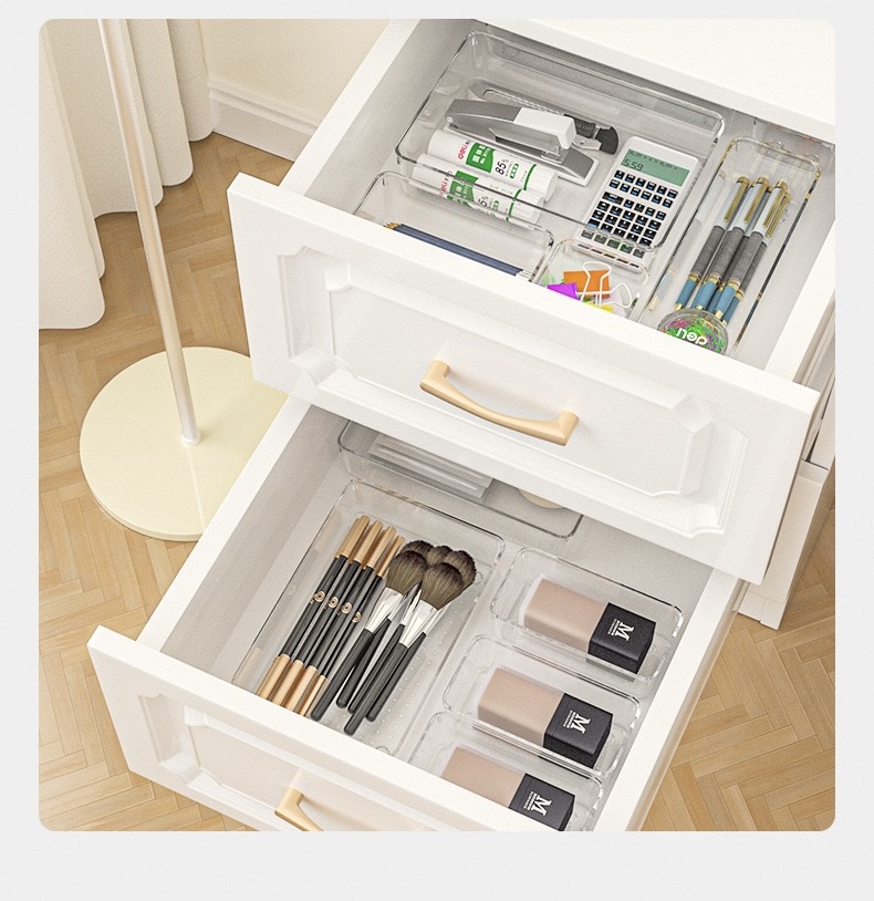 مجموعة منظمات ادراج اكليريك شفافة 9 قطع بمقاسات مختلفة