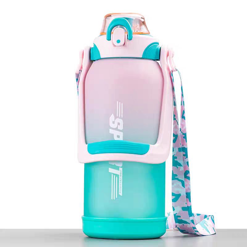 زجاجة رياضية  بيد مع شاليموه للجيم والخروجات 2000 مللي