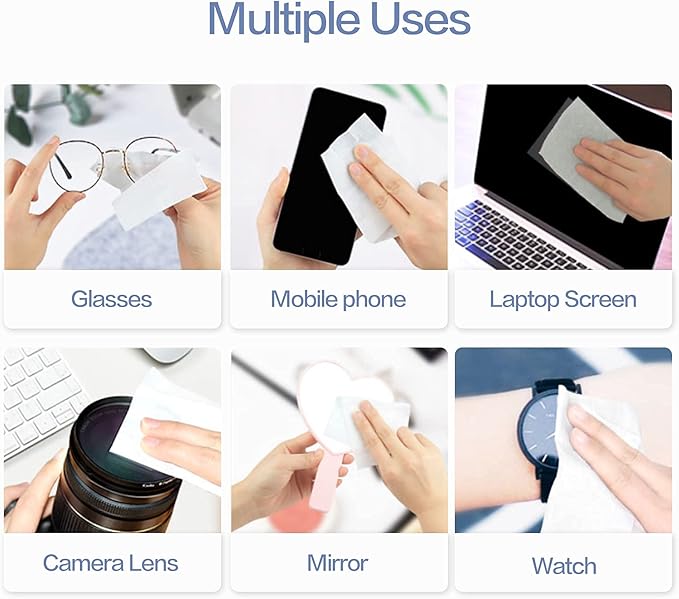 علبة مناديل 100 باكت لتنظيف عدسة النضارة والكاميرا