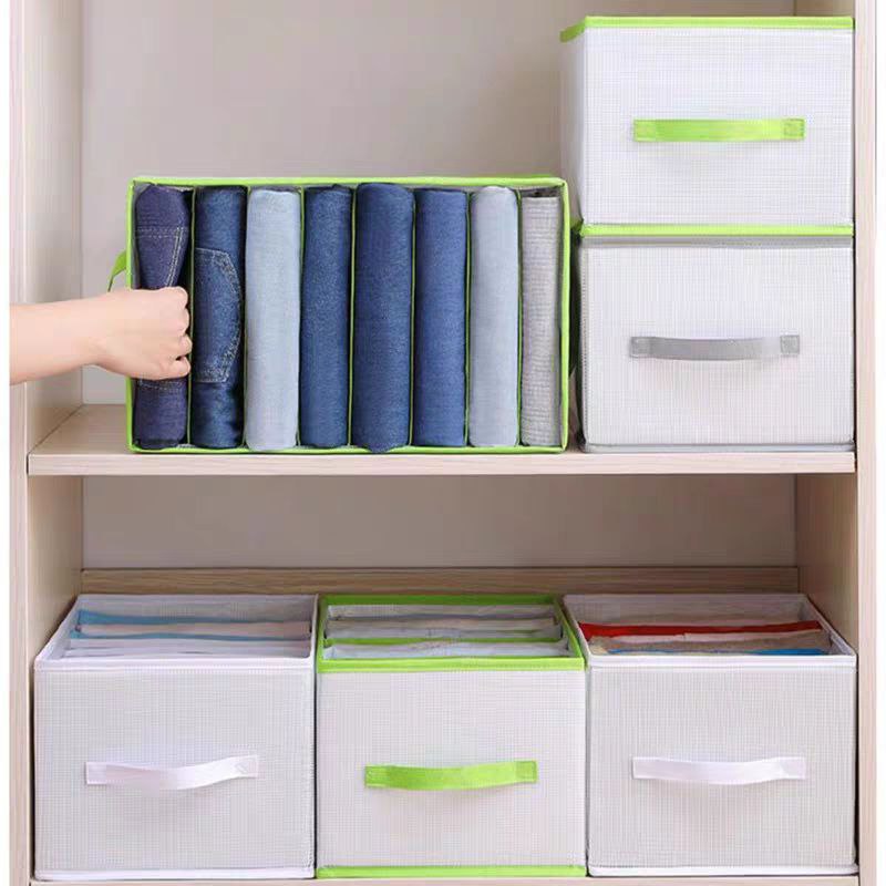 منظم وحامل ملابس قابل للطي 9 مقسم خانات