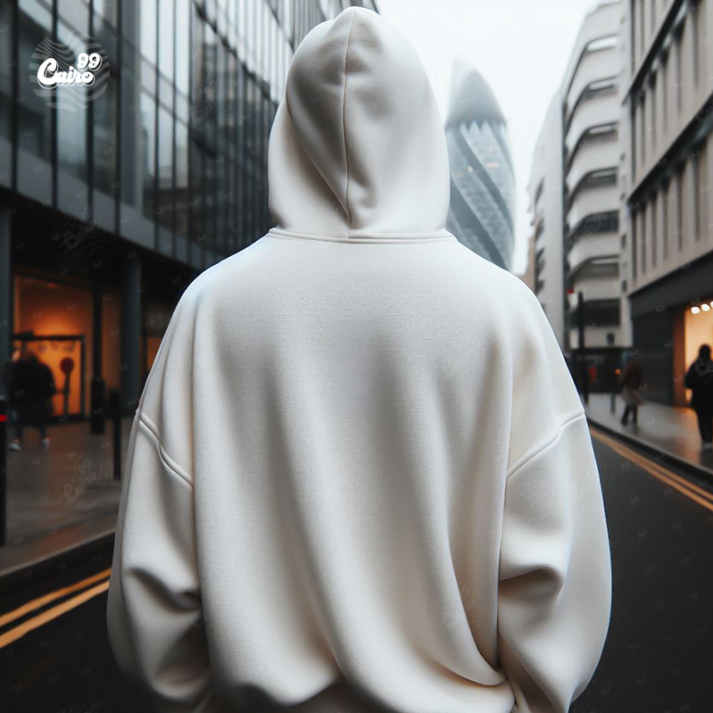 Doberman Pinscher هودي اوفر سايز قطن للرجال باللون الابيض