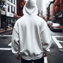 هودي "كايرو" اوفر سايز قطن للرجال باللون الابيض