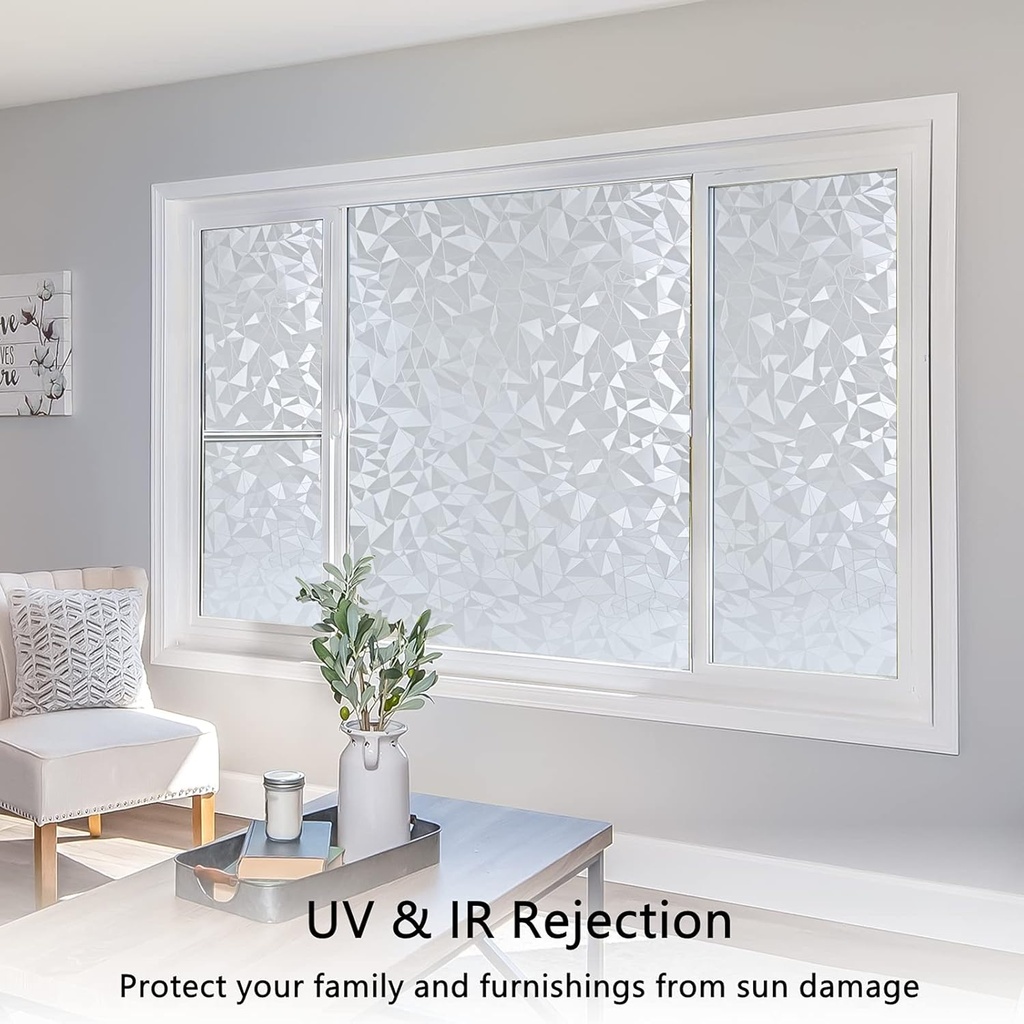 رول ستيكر لاصق لتزيين الشبابيك الزجاجية شفاف عاكس للالوان 45*200 سم