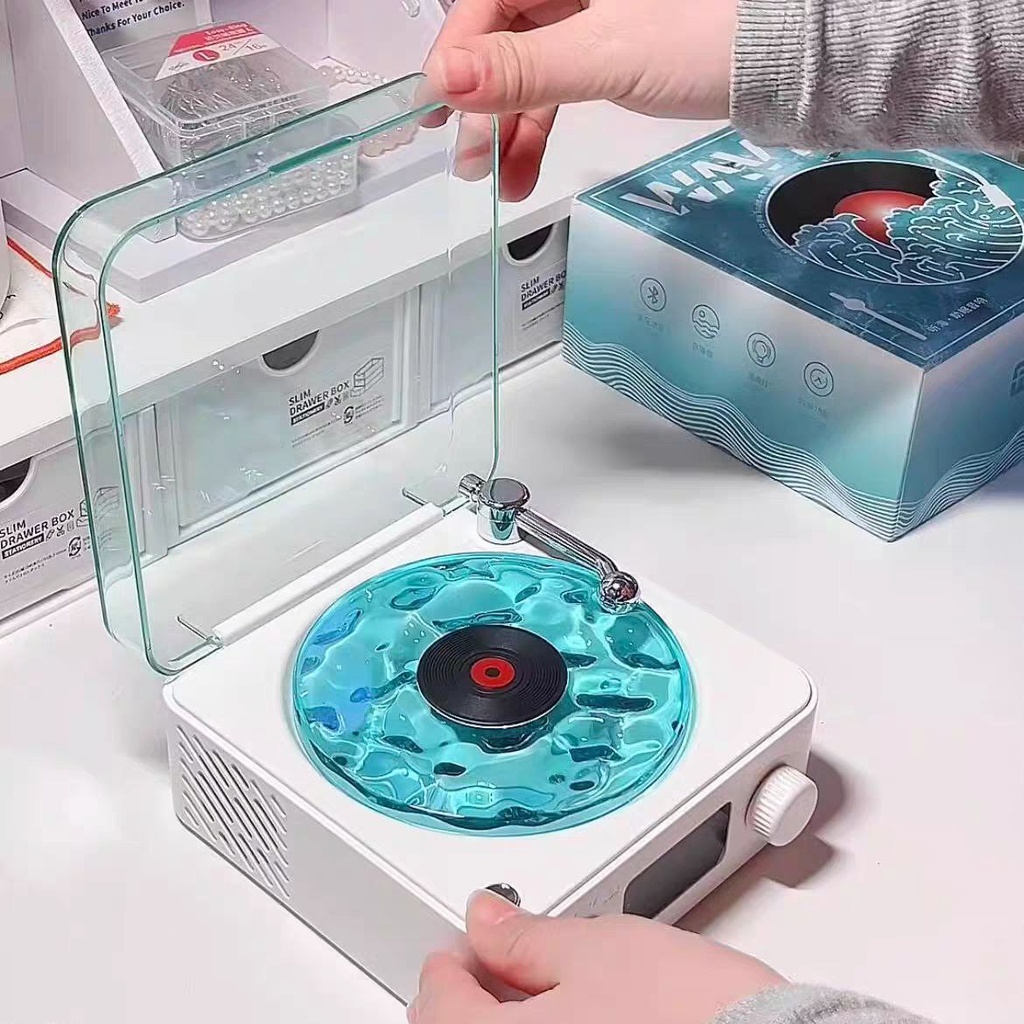 RGBمشغل أسطوانات فينيل ريترو مع سماعة بلوتوث وإضاءة
