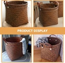 طقم باسكت تخزين 3 قطع بمقاسات مختلفة منسوج من الرتان