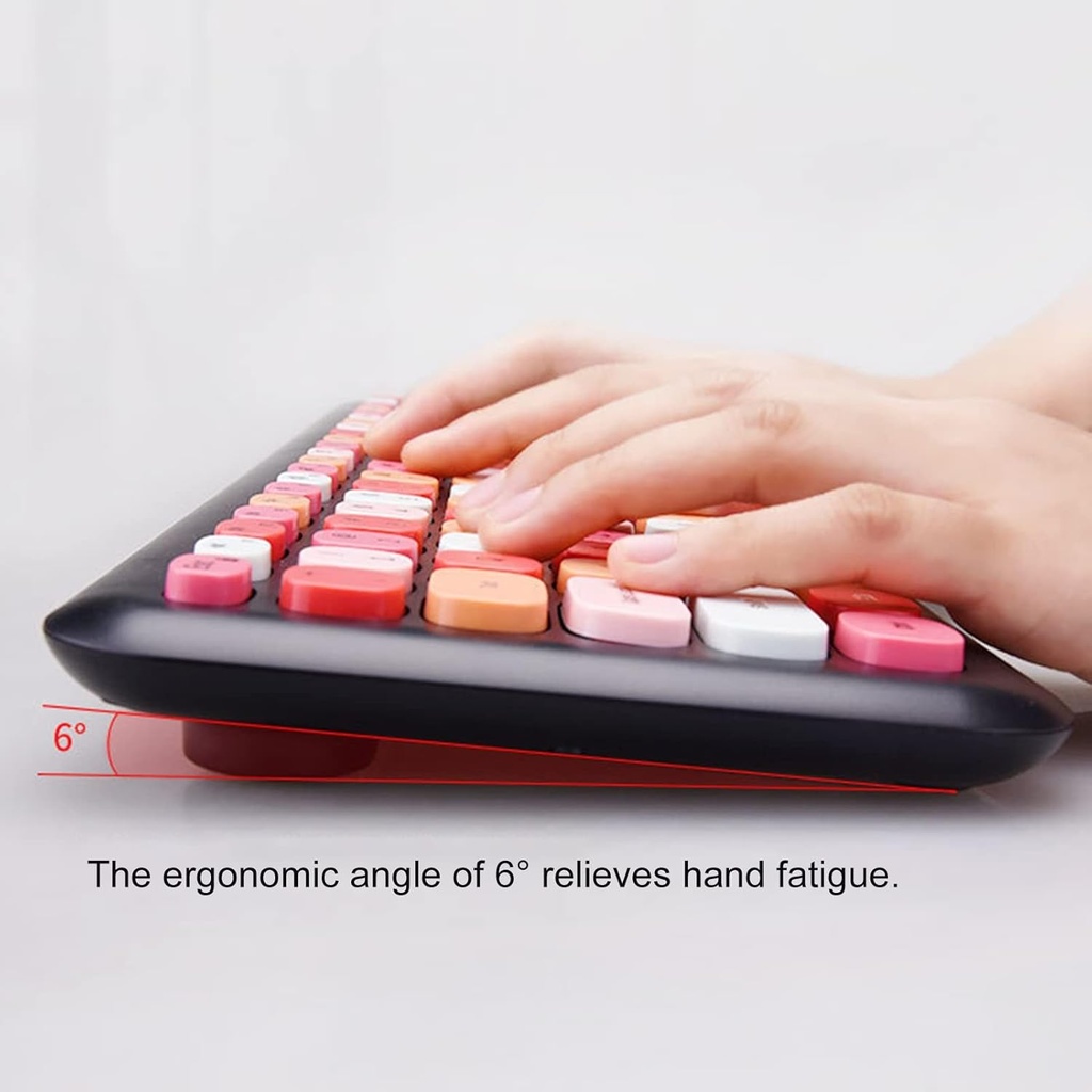 مجموعة ماوس وكيبورد وايرليس بمفاتيح دائرية ملونة لاجهزة الكمبيوتر الشخصية والمحمولة واجهزة ماك