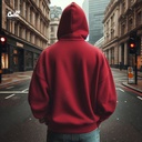 Cairo99 Needlework هودي اوفر سايز قطن للرجال باللون الاحمر