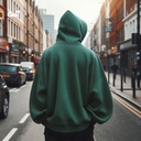 Cairo99 Needlework هودي اوفر سايز قطن للرجال باللون الاخضر