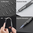 صندوق رؤوس مفكات متنوعة مضغوط غير قابل للميل  للورش واعمال الصيانة – 128 قطعة