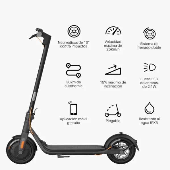 سكوتر كهربائي للتنقل السريع قابل للطي بشاشة ليد وسرعة 30 كم/ساعة