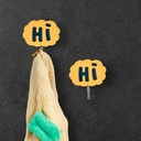 طقم هوك 2 قطعة لتعليق الكابات والاكسسوارات مزين بكلمه هاي