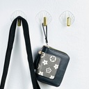 طقم هوك شفاف بمقبض جولد 3 قطع بلزق دبل فيس لتعليق الاكسسورات والملابس