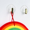 طقم هوك شفاف بمقبض جولد 3 قطع بلزق دبل فيس لتعليق الاكسسورات والملابس