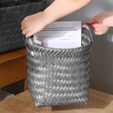 طقم باسكت تخزين من الرتان باللون الرمادي - 3 قطع