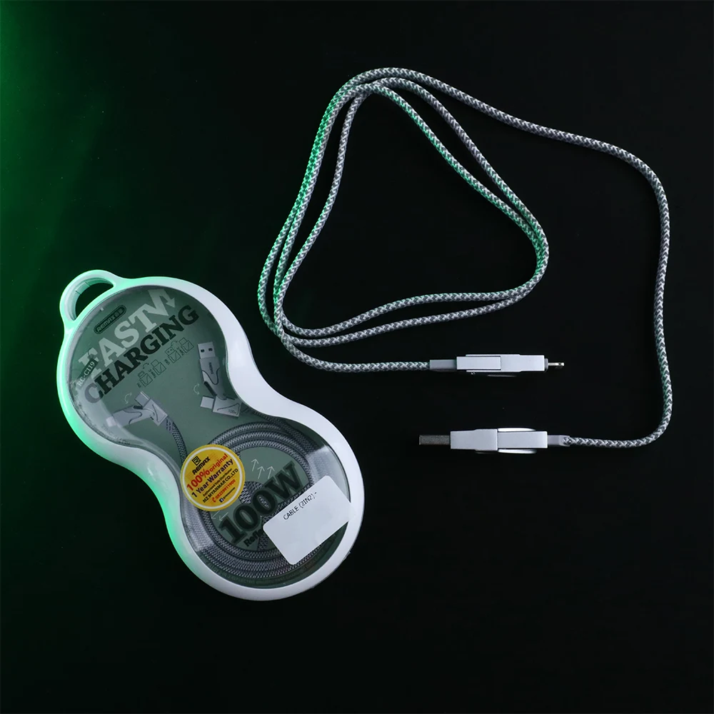 كابل شحن 4*1 متعدد النوافذ للشحن السريع ونقل الداتا بقدرة 100 واط من ريماكس