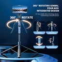 سيلفي ستيك ثلاثية قابلة للدوران لتصوير بانورامي احترافي  مع ريموت كنترول  -211 سم