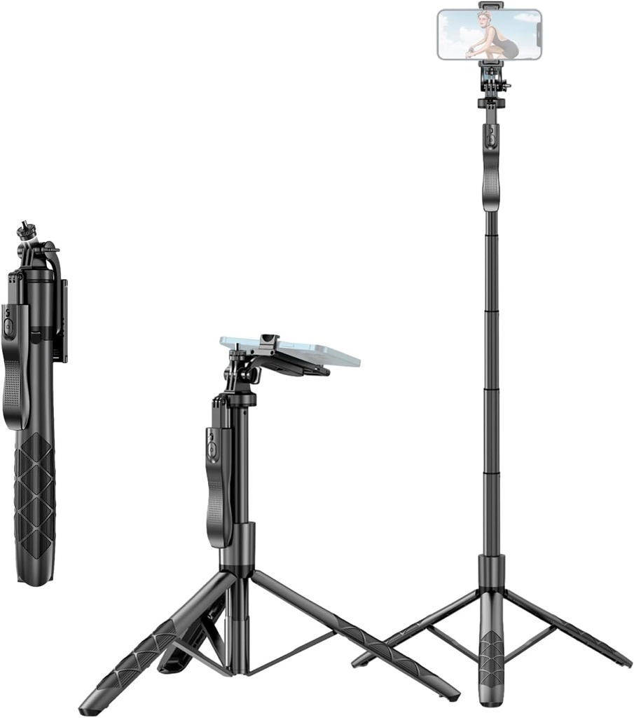 ترايبود دوار 360 بقاعدة ثلاثية وطول قابل للتعديل مع مقبض متحرك للتصوير البانورامي - 153 سم