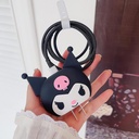 كفر حماية لشاحن وكابل وسلك الآيفون بتصميم كرتون كرومي _ قطعتين