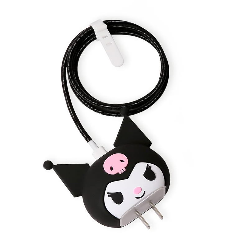 كفر حماية لشاحن وكابل وسلك الآيفون بتصميم كرتون كرومي _ قطعتين