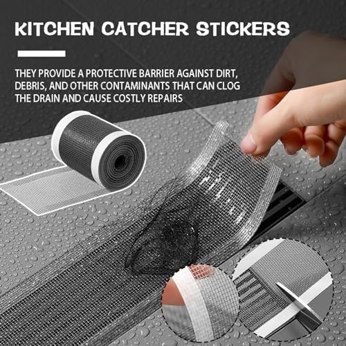 شريط شبكي لاصق قابل للقص لمنع انسداد البلاعات والبانيو - مقاس 2.5 متر