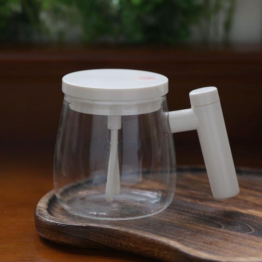 كوب خلط عالي السرعة من الزجاج لعمل فوم القهوة واللبن يعمل بالحجارة - 400 مللي