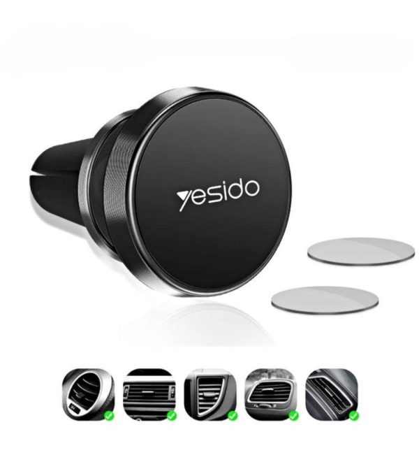 حامل موبايل مغناطيسي دوار للسيارة يثبت في فتحات التكييف