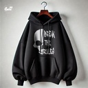 Break The Rules هودي اوفر سايز قطن للرجال باللون الأسود