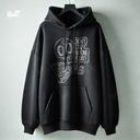 Didn't Star Anyone Today ! هودي اوفر سايز قطن للرجال باللون الأسود