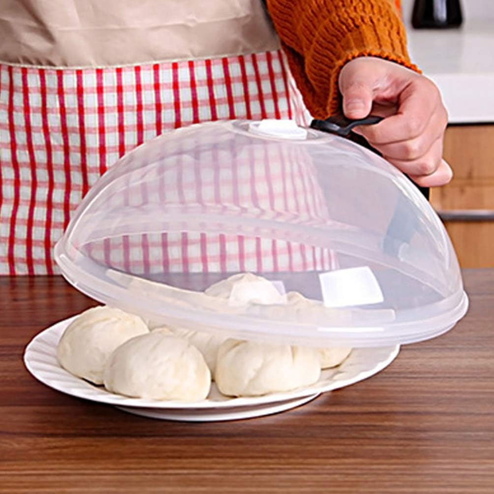 غطاء طعام الميكرويف بيد لتوزيع الحرارة بالتساوي والحفاظ على الميكرويف من الأتساخ