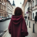 When Nothing Goes Right Go Left  هودي اوفر سايز قطن للنساء باللون النبيتي