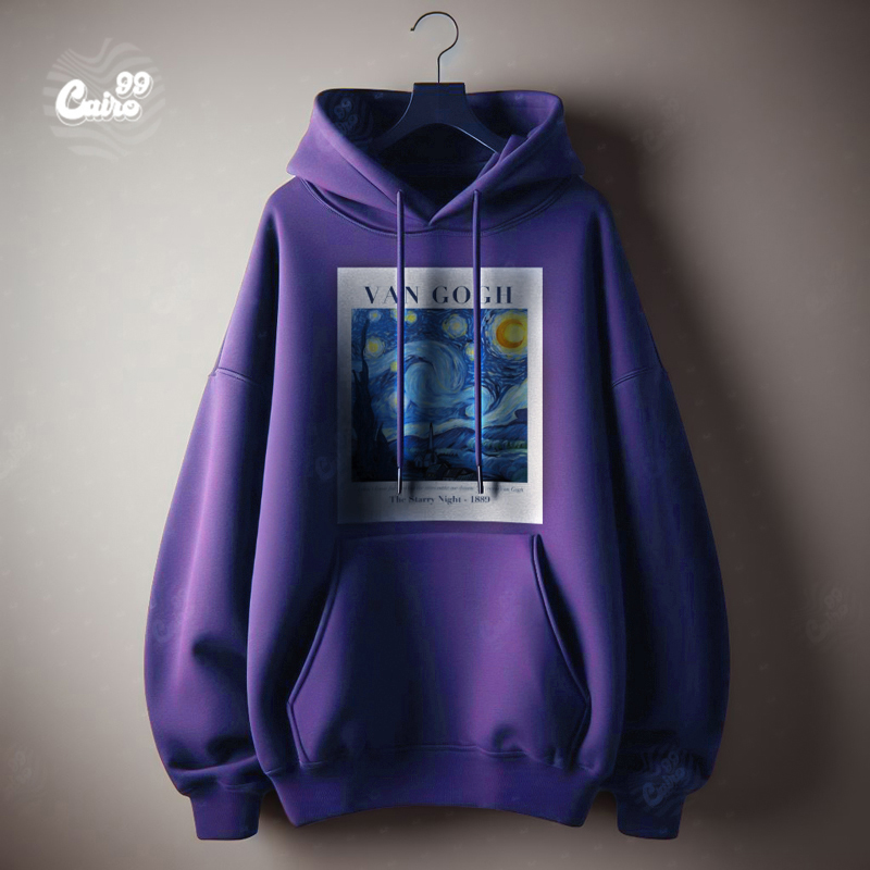 Vincent van Gogh هودي اوفر سايز قطن