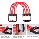 مشد رياضي 5 حبل لممارسة تمارين الذراع والصدر وتقوية العضلات في المنزل