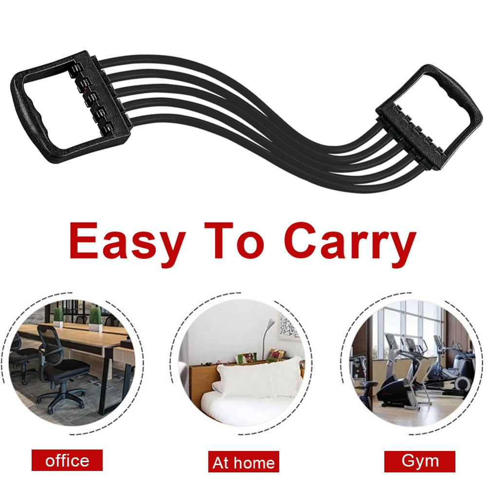 مشد رياضي 5 حبل لممارسة تمارين الذراع والصدر وتقوية العضلات في المنزل