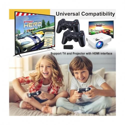 جهاز تحكم وتشغيل لاسلكي متكامل للالعاب مع اذرع بلاستيشن مزدوجة و كارت العاب 64 جيجا