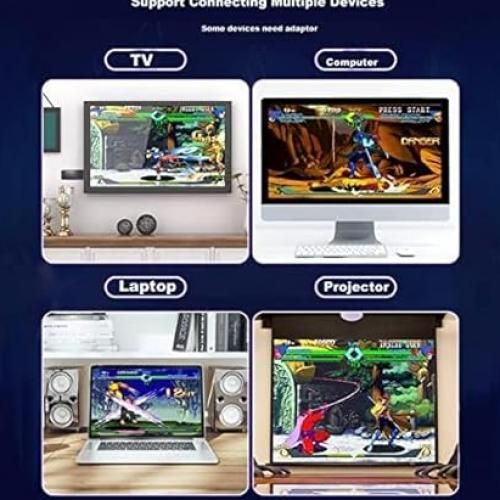 جهاز تحكم وتشغيل لاسلكي متكامل للالعاب مع اذرع بلاستيشن مزدوجة و كارت العاب 64 جيجا