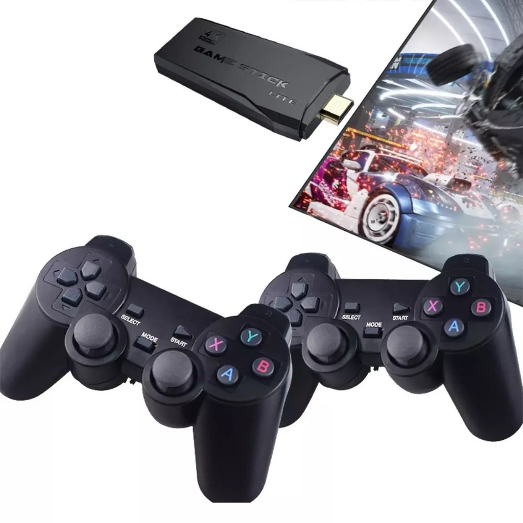 جهاز تحكم وتشغيل لاسلكي متكامل للالعاب مع اذرع بلاستيشن مزدوجة و كارت العاب 64 جيجا