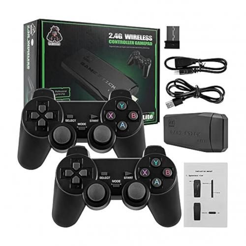 جهاز تحكم وتشغيل لاسلكي متكامل للالعاب مع اذرع بلاستيشن مزدوجة و كارت العاب 64 جيجا