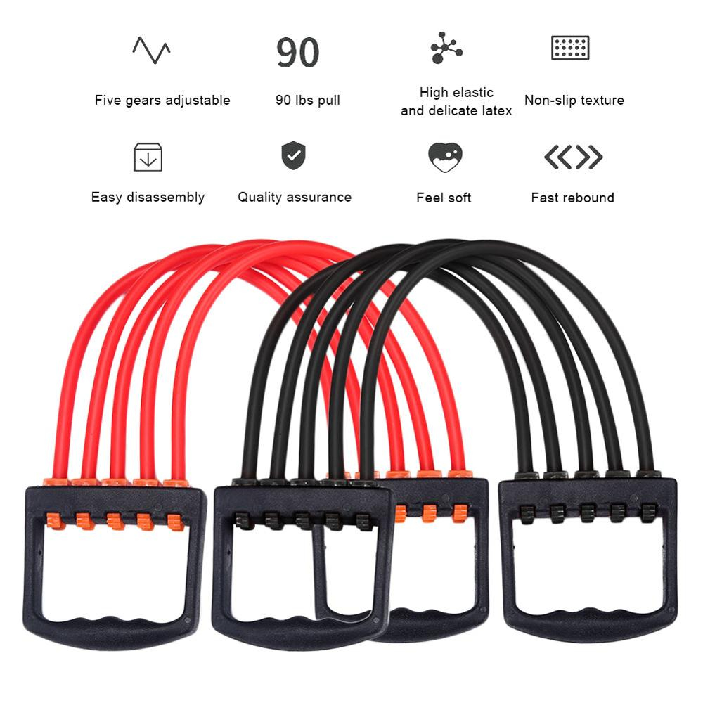 مشد رياضي 5 حبل لممارسة تمارين الذراع والصدر وتقوية العضلات في المنزل