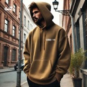 Fight For Your Right هودي اوفر سايز قطن للرجال باللون البني