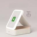 علبة منظم ميكاب واكسسوارات مع مراية ليد تاتش 4 خانات من الجلد