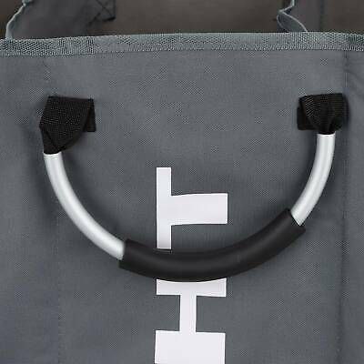 سلة غسيل ثلاثية لفرز الملابس قابلة للطي وبيد لسهولة حملها