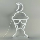 فانوس رمضان مجسم باضاءة نيون ملونة ثابتة بارتفاع 50 سم