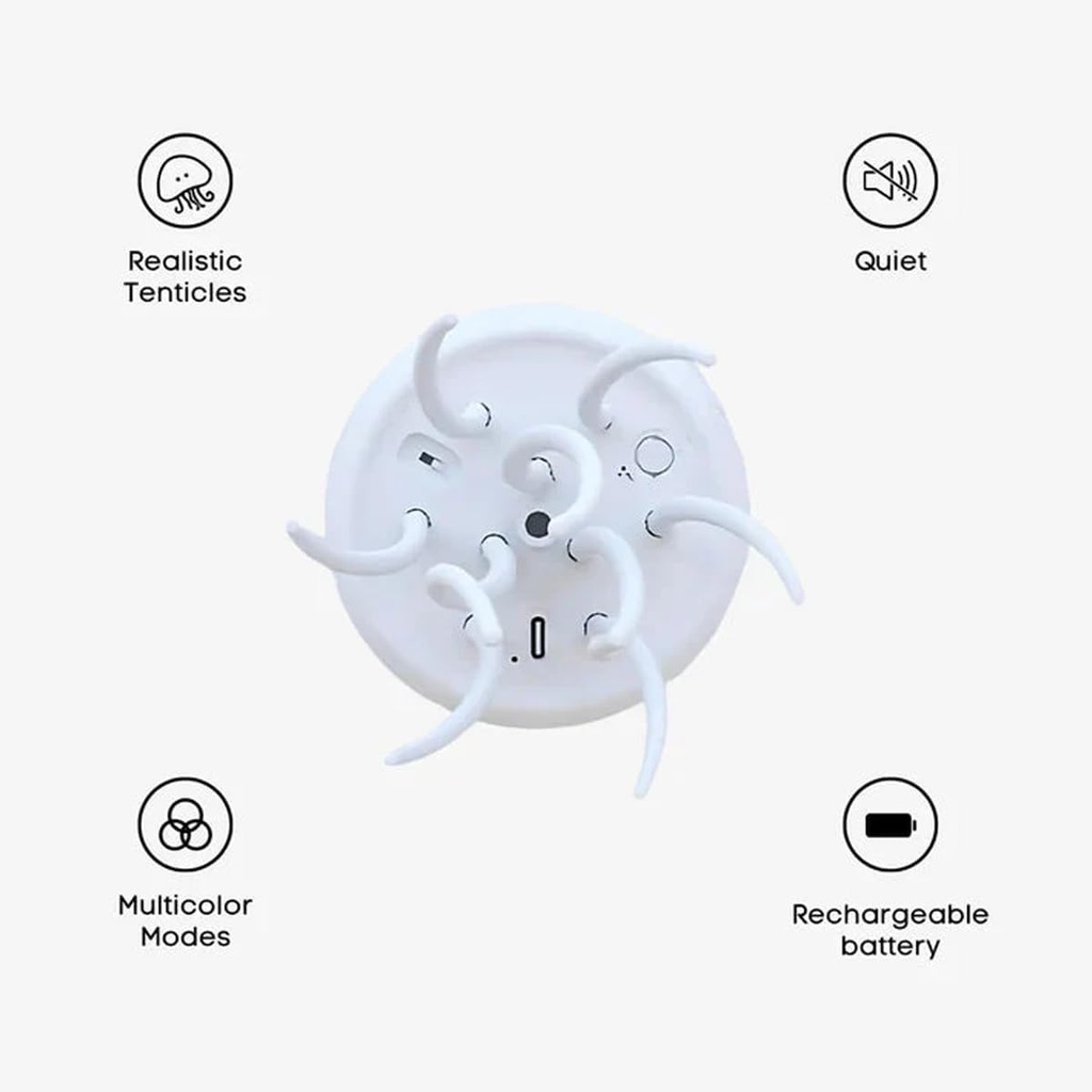 اباجورة ليد شكل قنديل بحر متحرك باضاءة الوان مختلفة - يعمل بالشحن