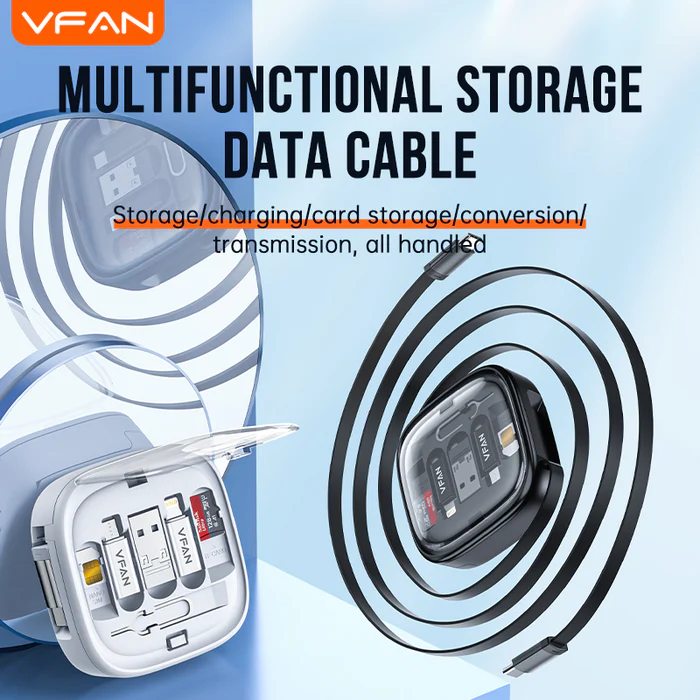 منظم كابل شحن  قابل للسحب 8* 1 لشحن ونقل البيانات