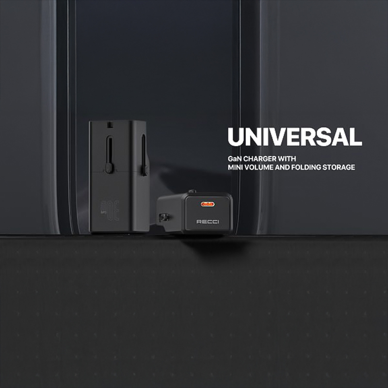 W 30 _ بحجم صغير ومساحة تخزين قابلة للطي Recci RCG-P07 شاحن