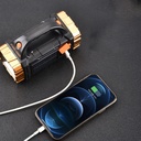 كشاف طوارئ يدوي ب 7 درجات اضاءة مختلفة يعمل بالطاقة الشمسية وشحن يو اس بي