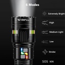 كشاف ليد يدوي للرؤية الليلية قابل التعديل بخاصية الزوم قابل لاعادة الشحن بيو اس بي