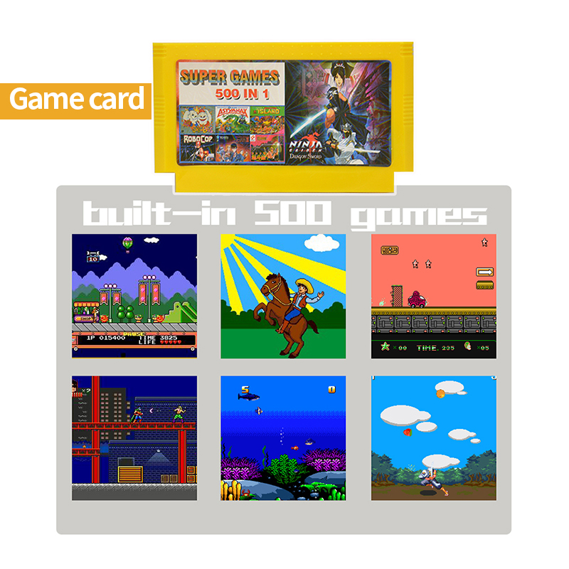 لعبة سوبر 8 بت الإصدار الجديد مع اذرع تحكم ومسدس وكارت العاب