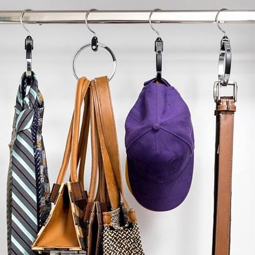 شماعة دوارة لتعليق الأحزمة والكابات والشنط لتوفير مساحة داخل الدولاب