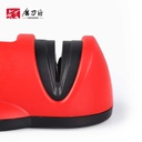 مسن سكاكين مطبخ يدوي بفتحتين مع مثبت قوي بالشفط للثبات أثناء الإستخدام